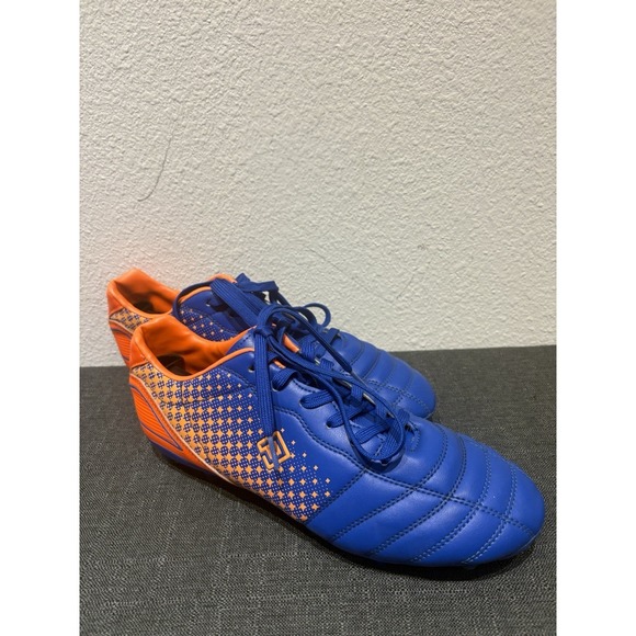 Dream Pairs Mens Soccer Cleats Football Shoes Training US Size 9 Blue/Orange - Picture 3 of 8